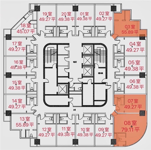 上海良友大厦公寓项目户型图